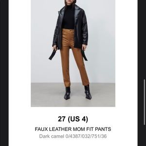 FAUX LEATHER MOM FIT PANTS